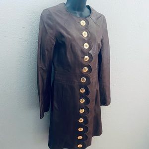 Tory Burch Women's Brown Cordelia Soft Leather Jacket / Dress - Size: 2